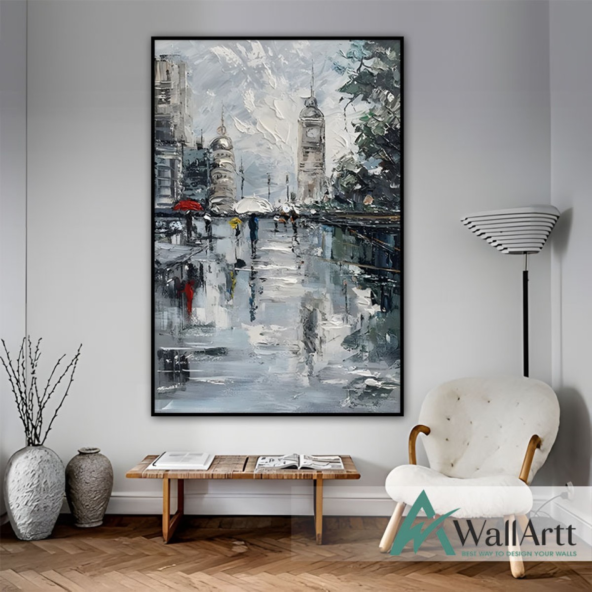 White City 3d Heavy Textured Partial Oil Painting