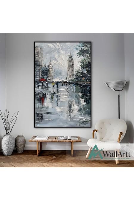 White City 3d Heavy Textured Partial Oil Painting