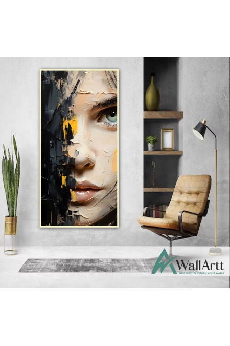 Abstract Woman Face II 3d Heavy Textured Partial Oil Painting