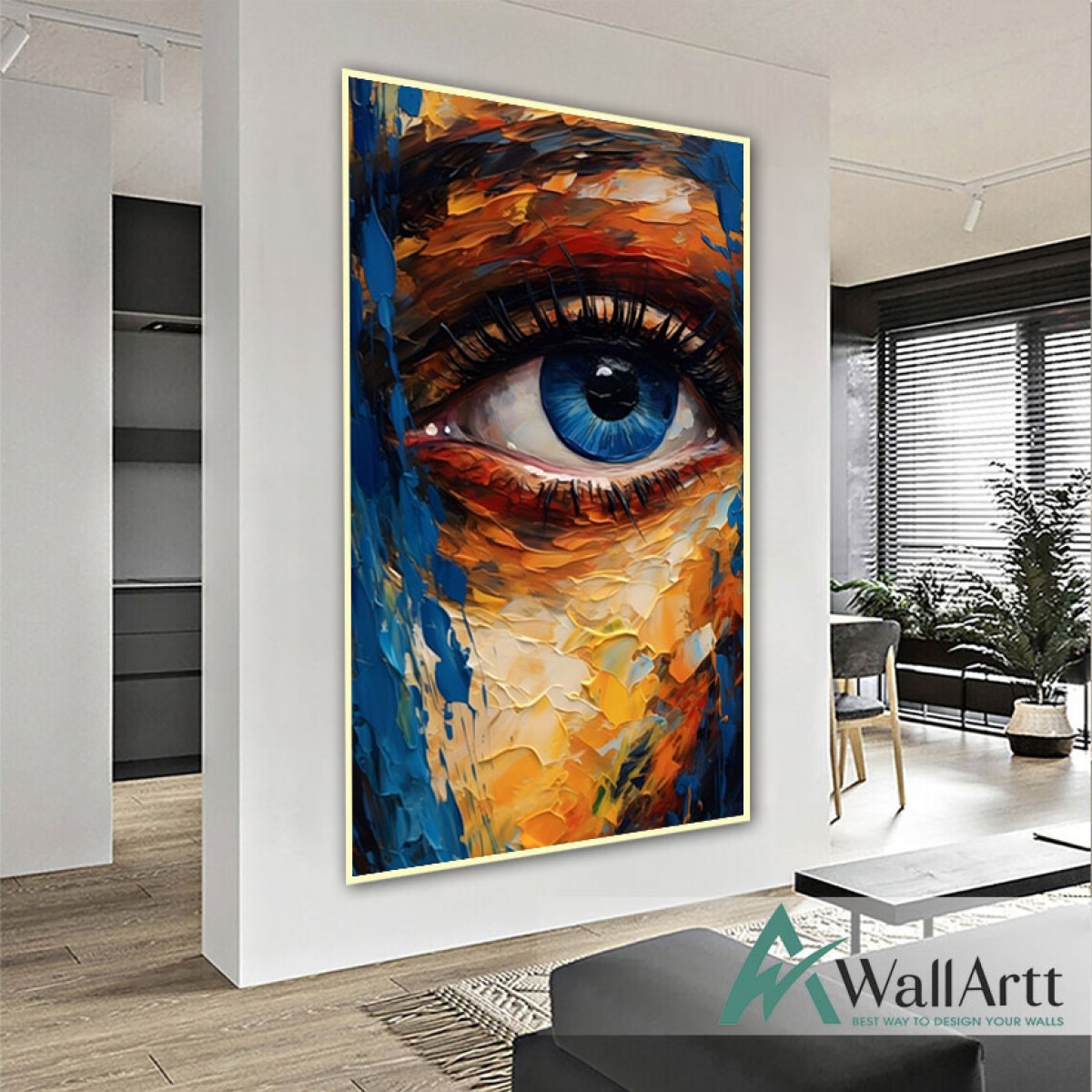 Abstract Blue Eye II 3d Heavy Textured Partial Oil Painting