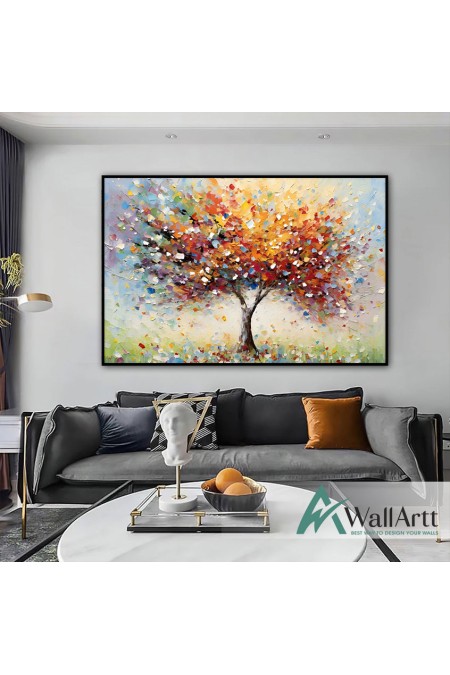 Abstract Colorful Tree III 3d Heavy Textured Partial Oil Painting