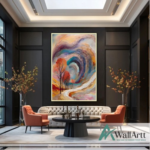 Road to Love 3D Heavy Textured Partial Oil Painting - Wall Art