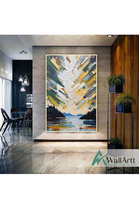 Abstract Sky 3d Heavy Textured Partial Oil Painting - Wall Art