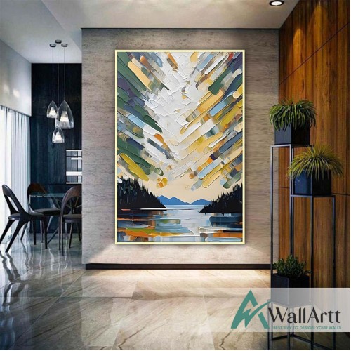 Abstract Sky 3d Heavy Textured Partial Oil Painting - Wall Art