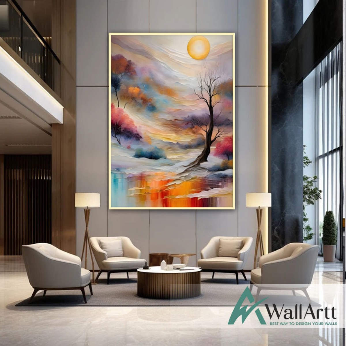 Abstract Forest II 3d Heavy Textured Partial Oil Painting - Wall Art