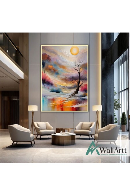 Abstract Forest II 3d Heavy Textured Partial Oil Painting - Wall Art