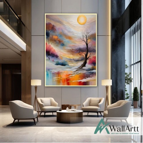 Abstract Forest II 3d Heavy Textured Partial Oil Painting - Wall Art