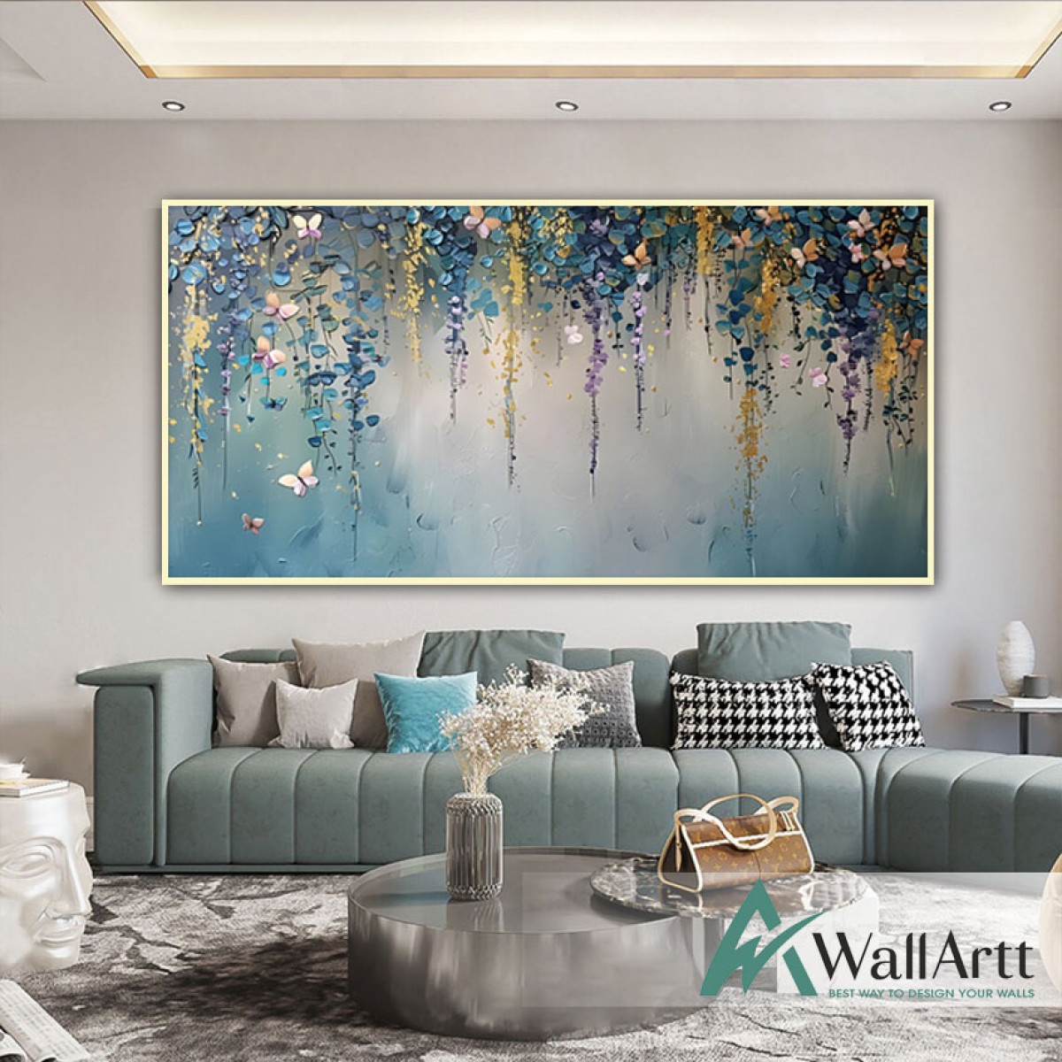 Colorful Branches II Textured Partial Oil Painting - Wall Art