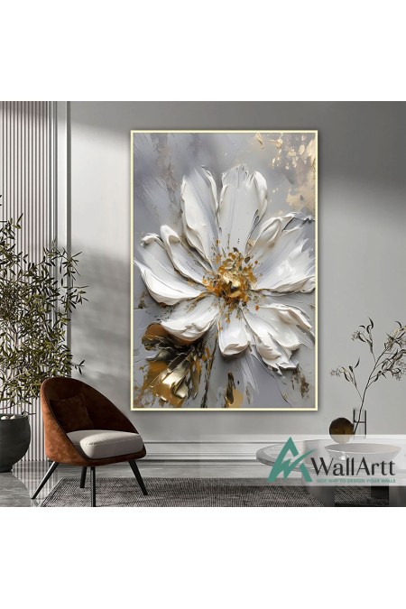 Gold Elegancy IV 3d Heavy Textured Partial Oil Painting - Wall Art