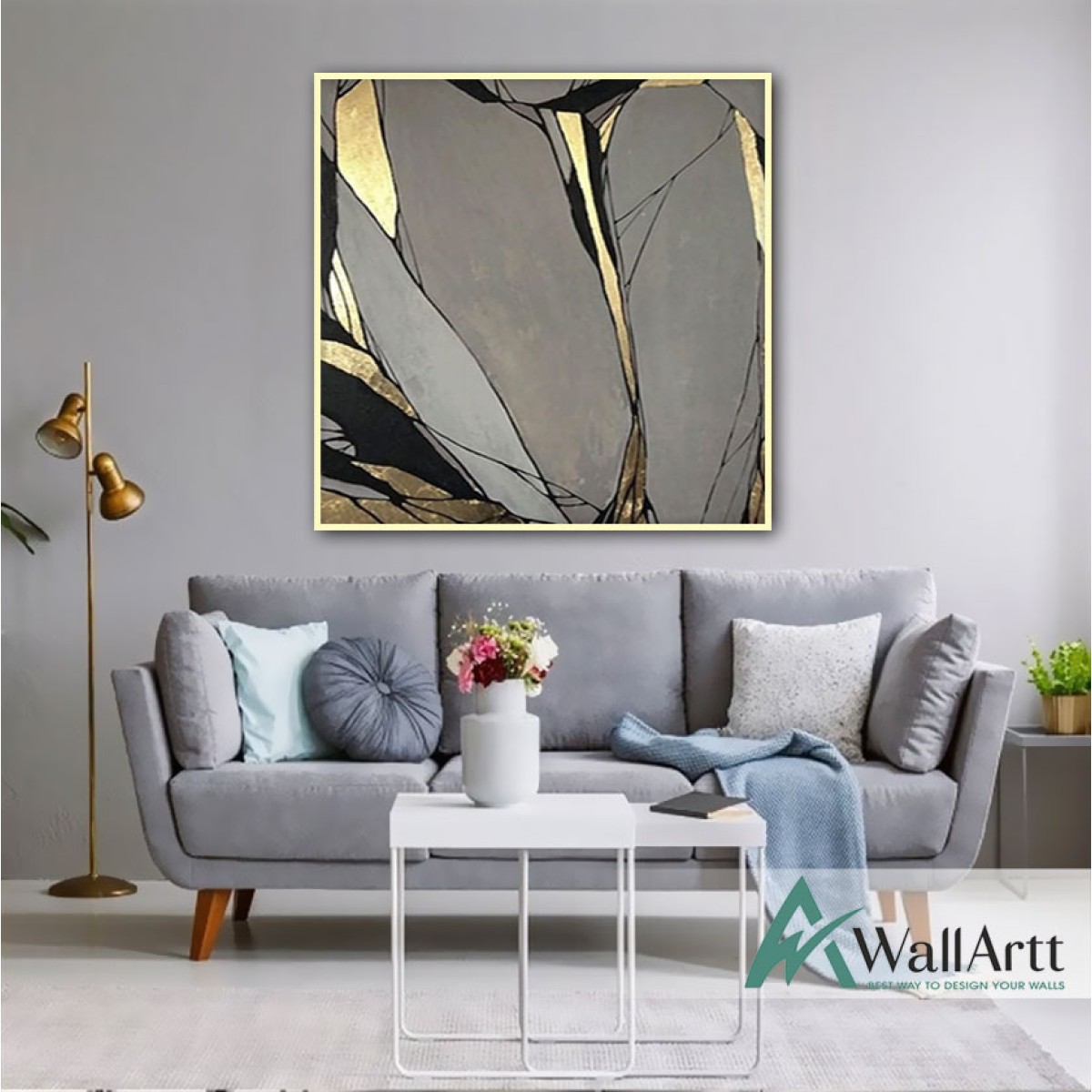 Gold Abstract II Textured Partial Oil Painting