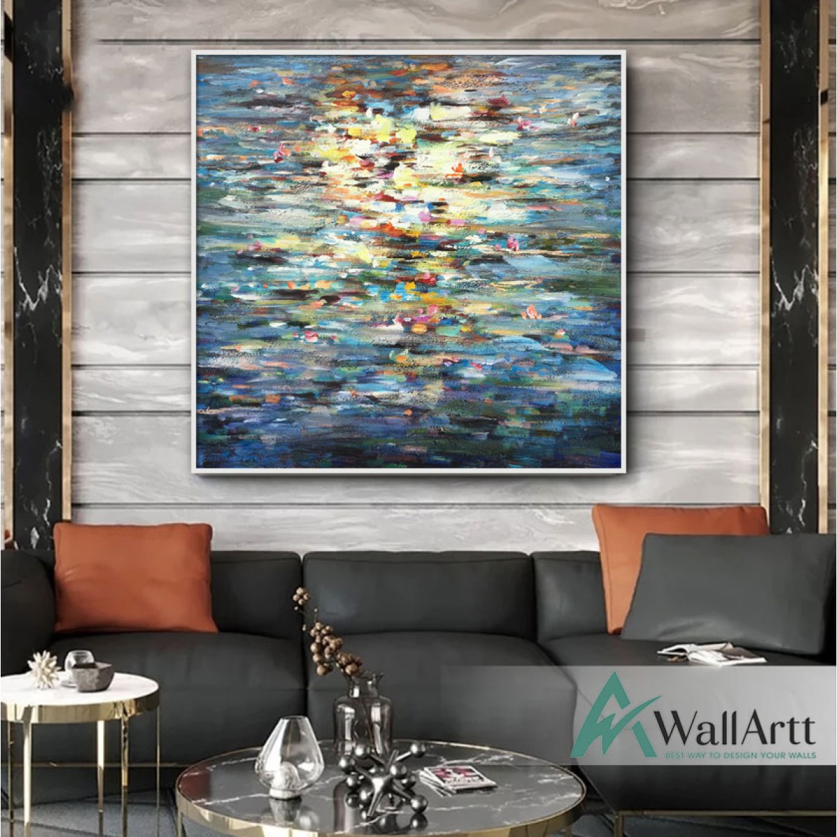 Abstract Sparcles Textured Partial Oil Painting