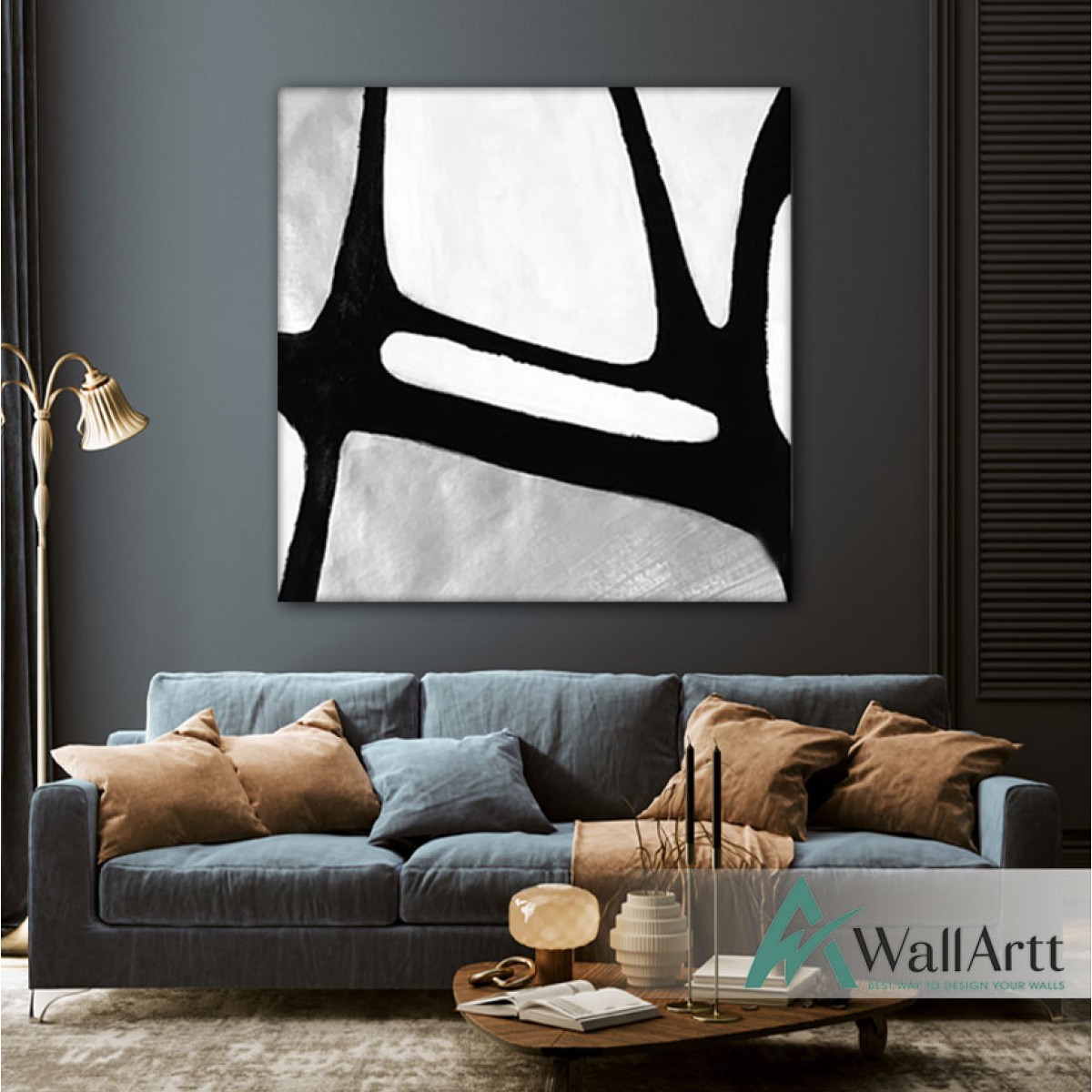 White n Black Abstract I Textured Partial Oil Painting
