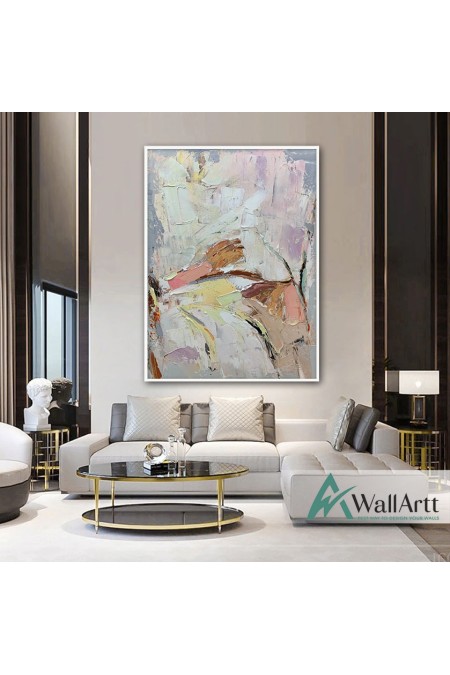 Soft Colors Abstract Textured Partial Oil Painting