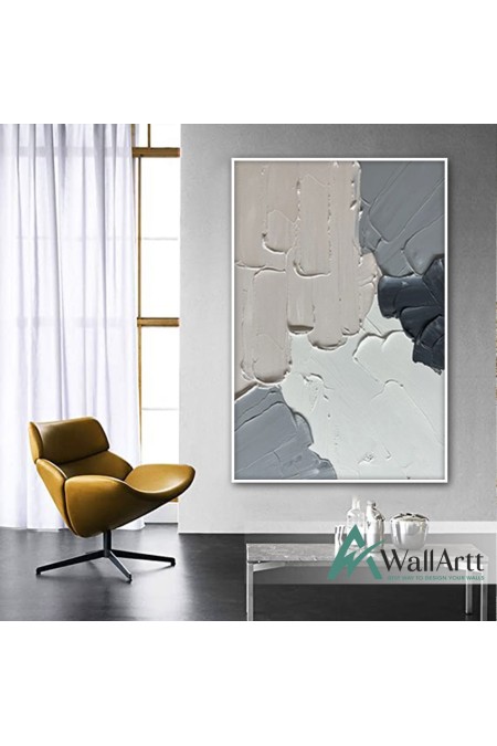 Soft Tones III Abstract 3d Heavy Textured Partial Oil Painting