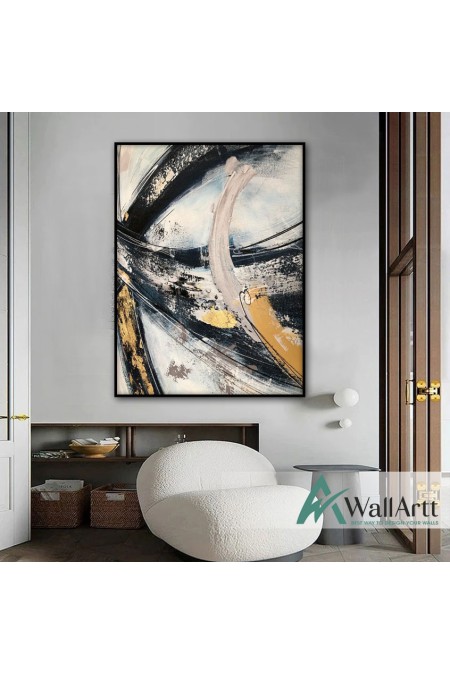 Black Gold Transitions Textured Partial Oil Painting