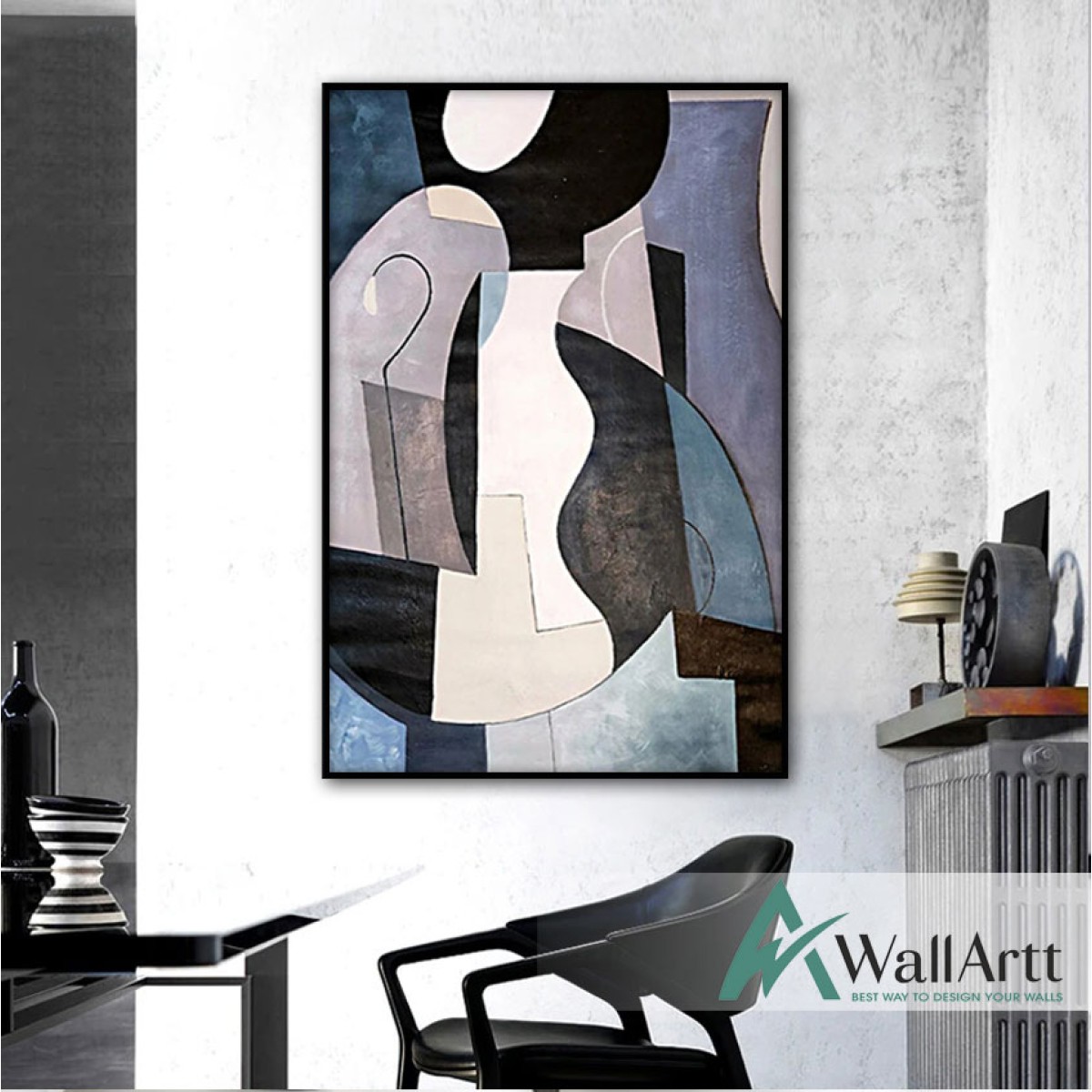 Abstract Human Figure Textured Partial Oil Painting