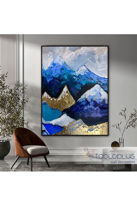 Gold Mountains II Textured Partial Oil Painting