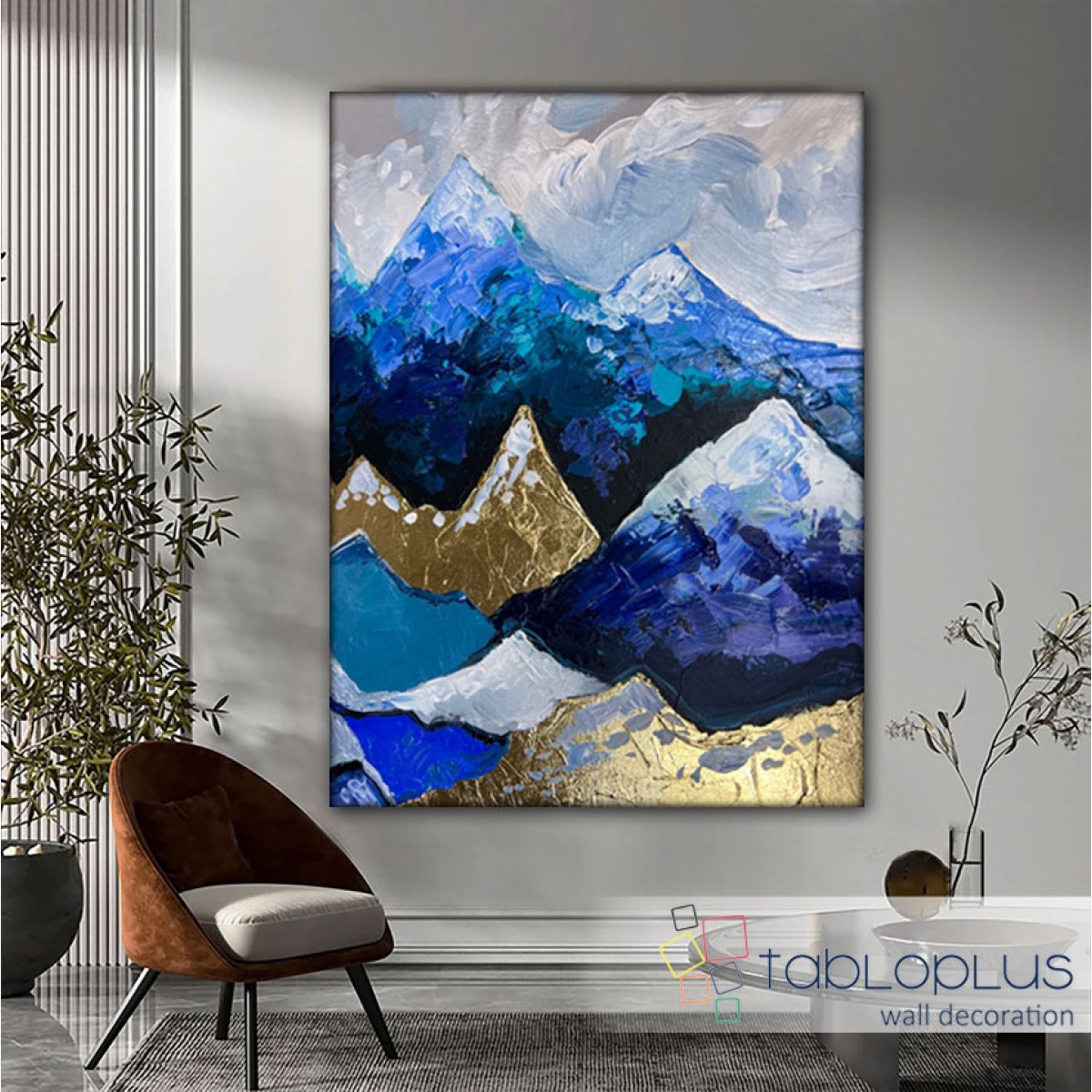Gold Mountains II Textured Partial Oil Painting