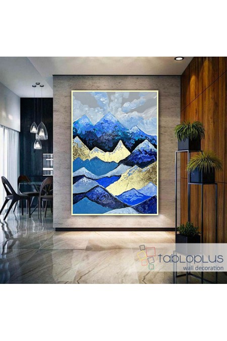 Gold Mountains Textured Partial Oil Painting