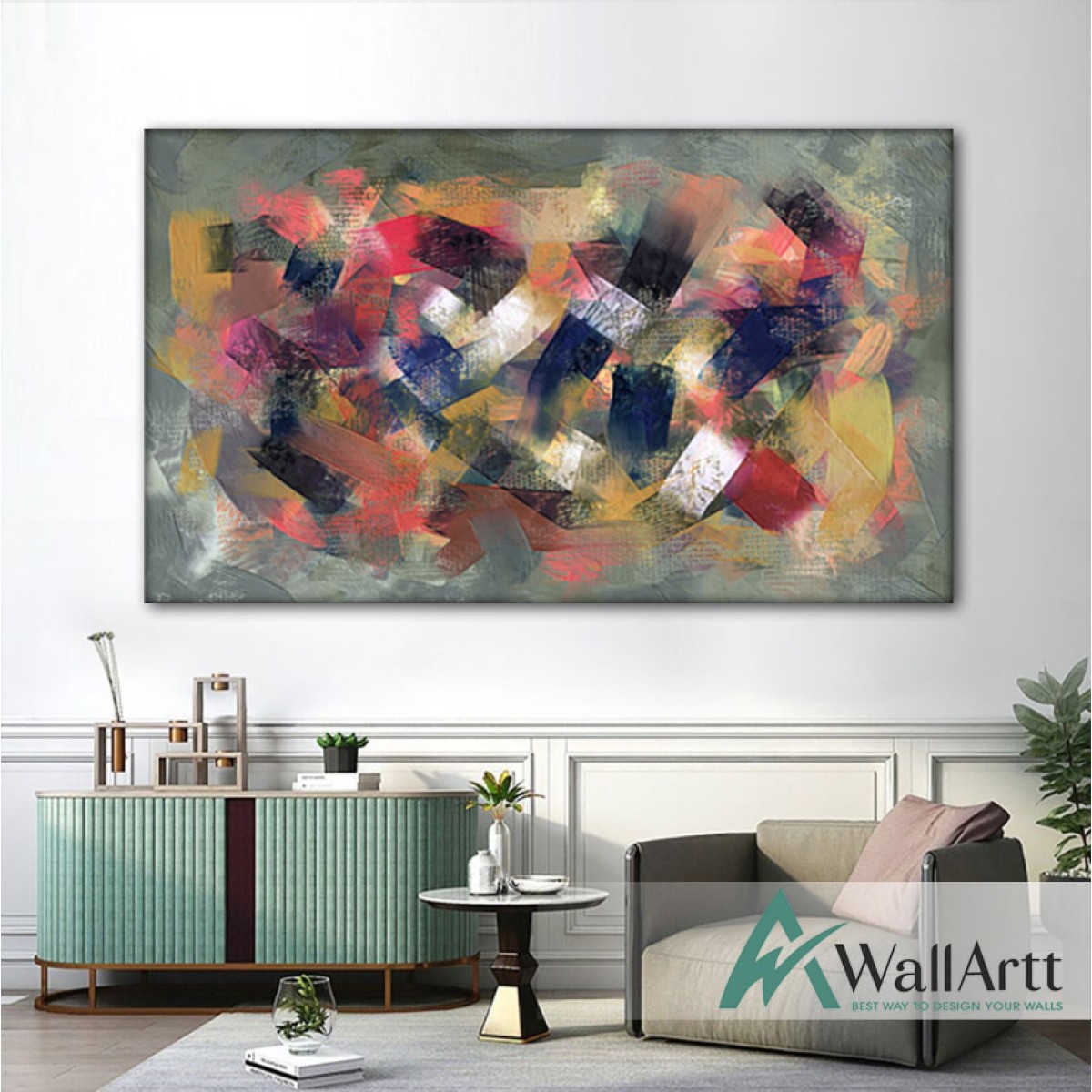 Colorful chaos Textured Partial Oil Painting