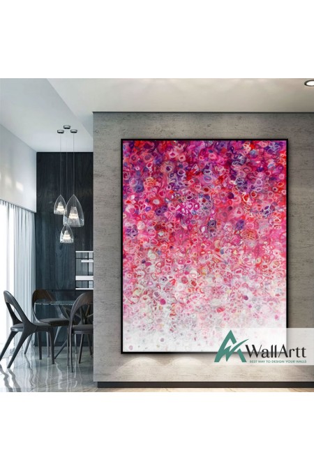 Pink Abstract Textured Partial Oil Painting