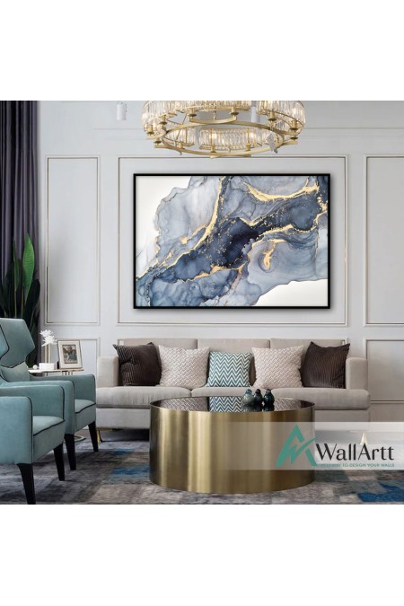 Gold Varak Abstract Textured Partial Oil Painting