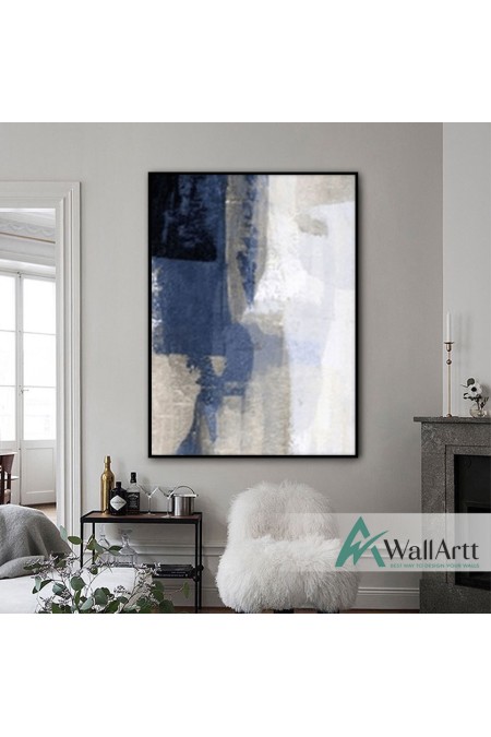 Soft Tones of Navy I Textured Partial Oil Painting
