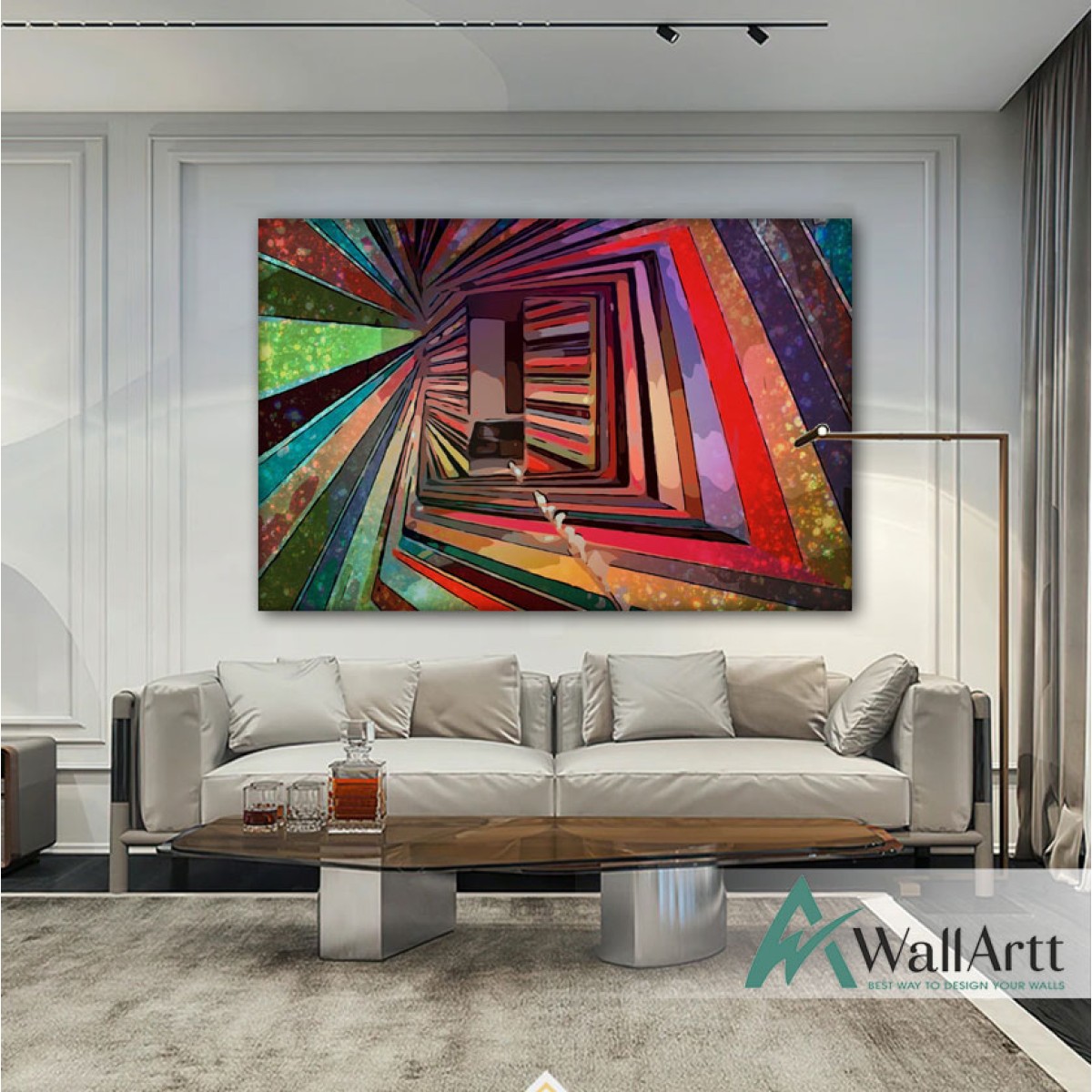 Colorful Depth Abstact Textured Partial Oil Painting