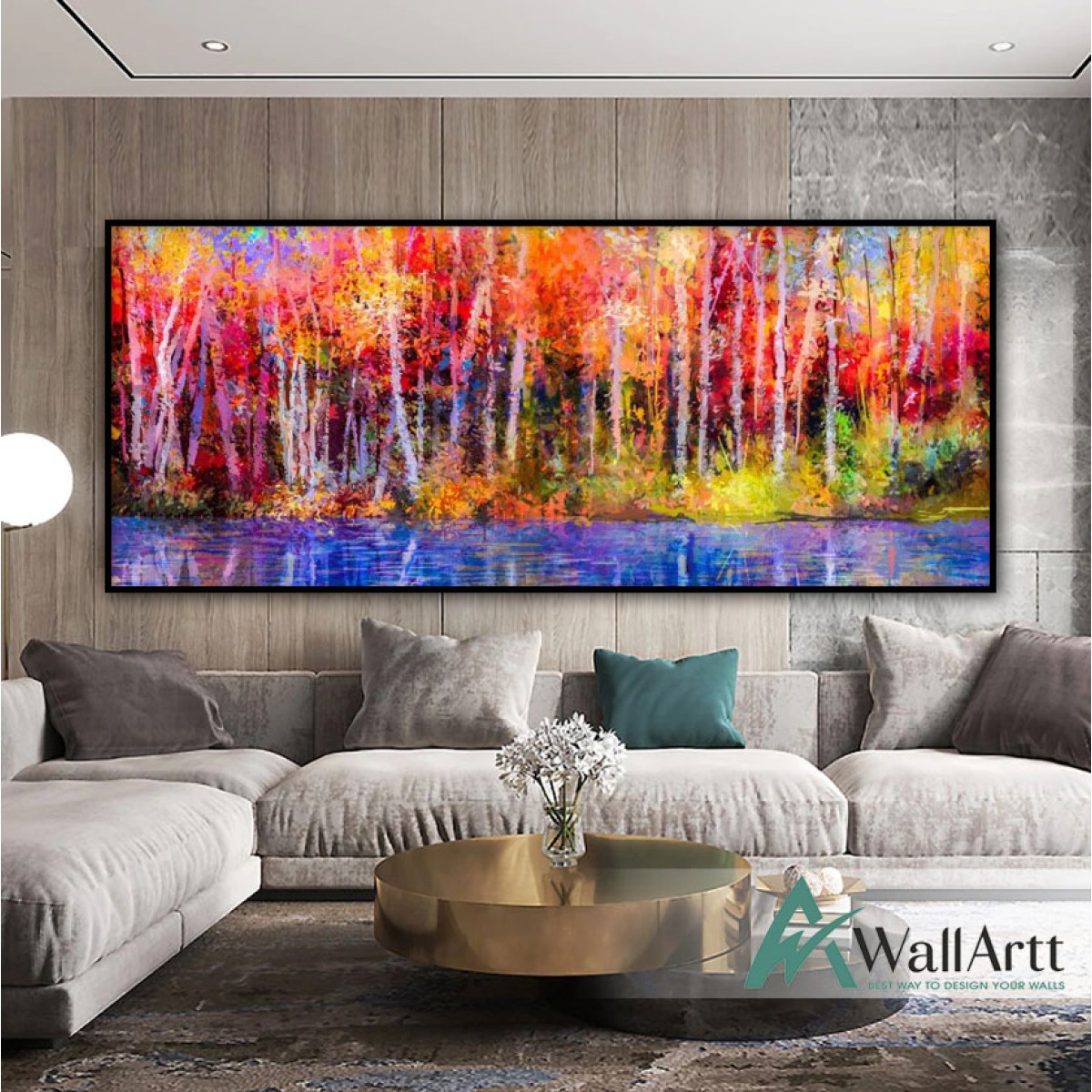 Colorful Forest Abstract Textured Partial Oil Painting