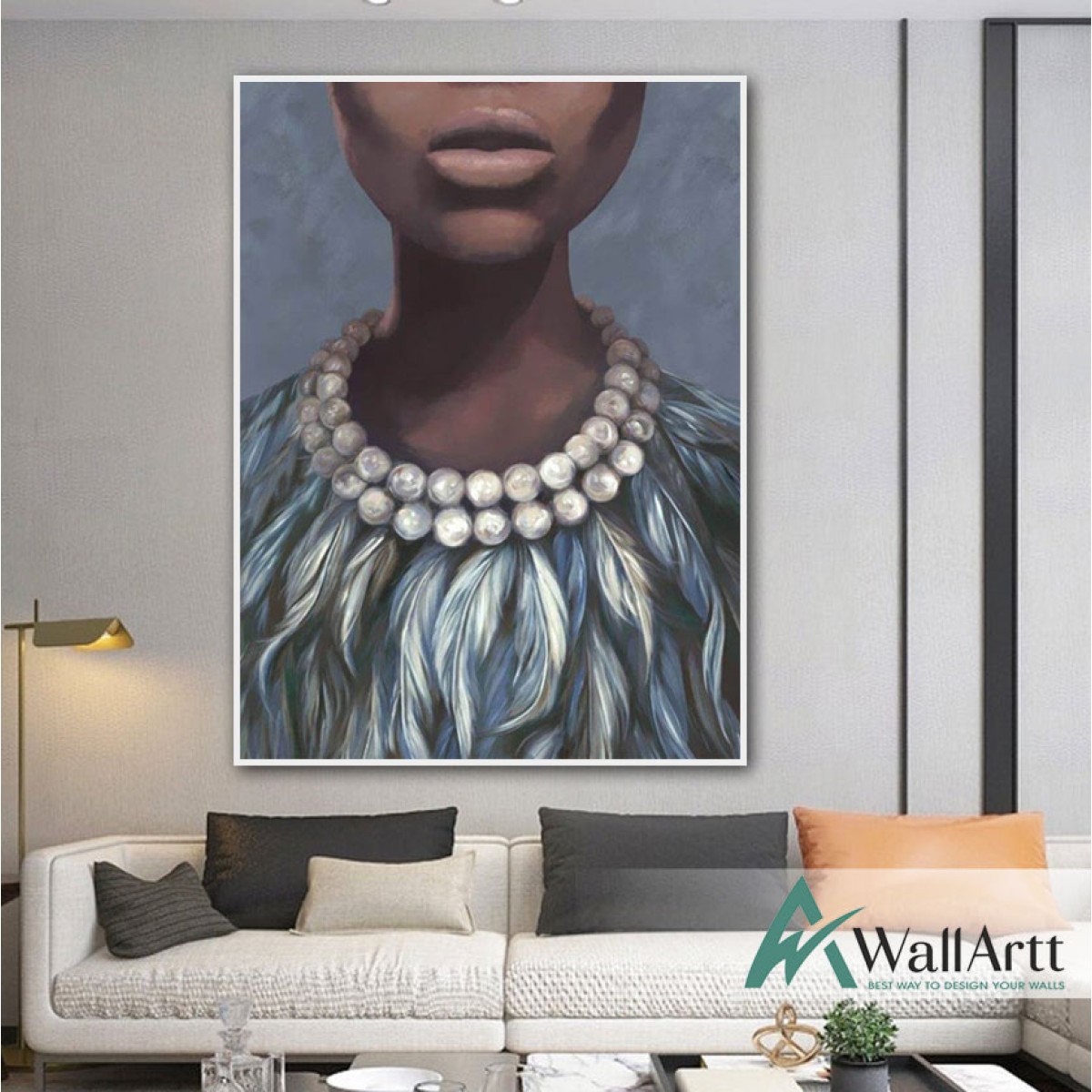 African Woman Textured Partial Oil Painting