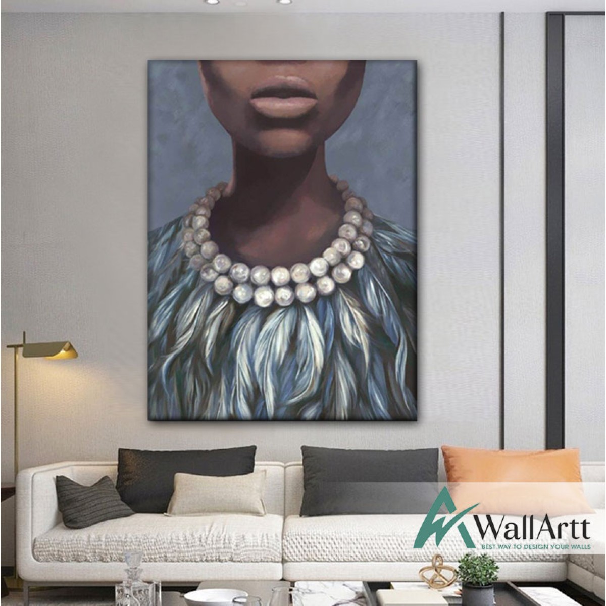 African Woman Textured Partial Oil Painting