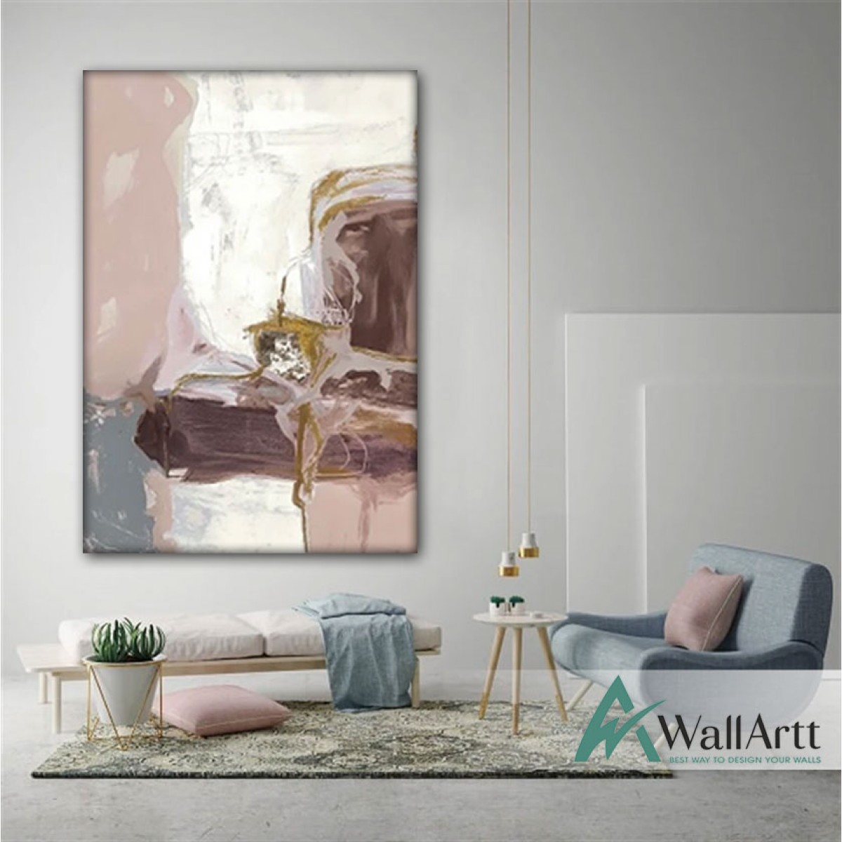 Pink Blush III Textured Partial Oil Painting