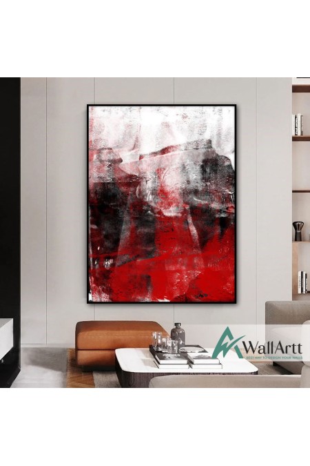 Red Velvet Textured Partial Oil Painting