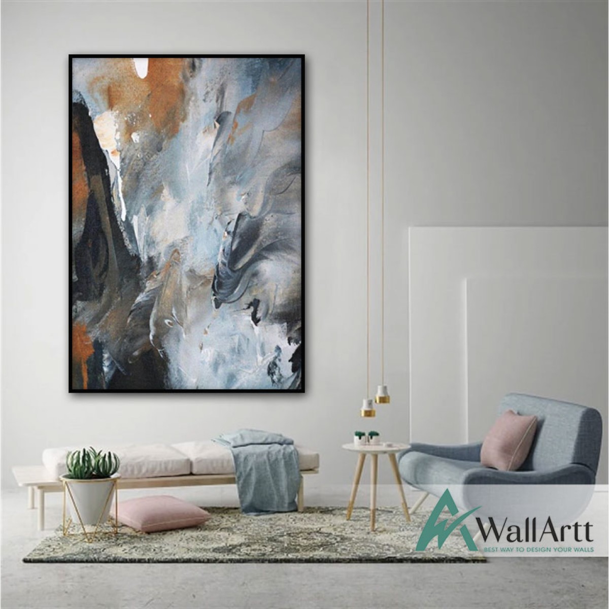 Desert Storm Abstract Textured Partial Oil Painting