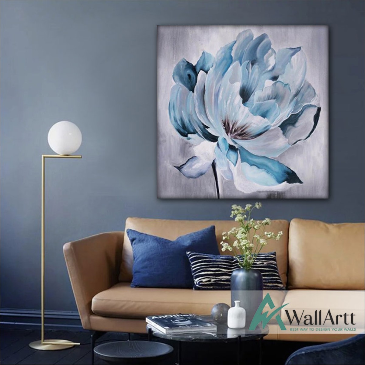 Abstract Flower Textured Partial Oil Painting