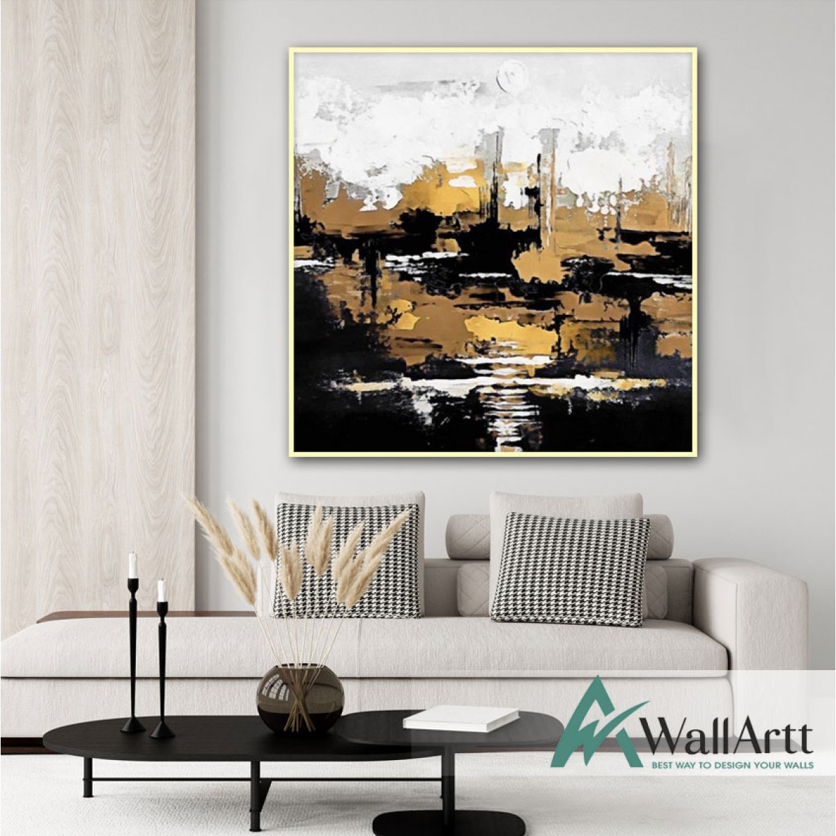 Misty City Abstract Textured Partial Oil Painting