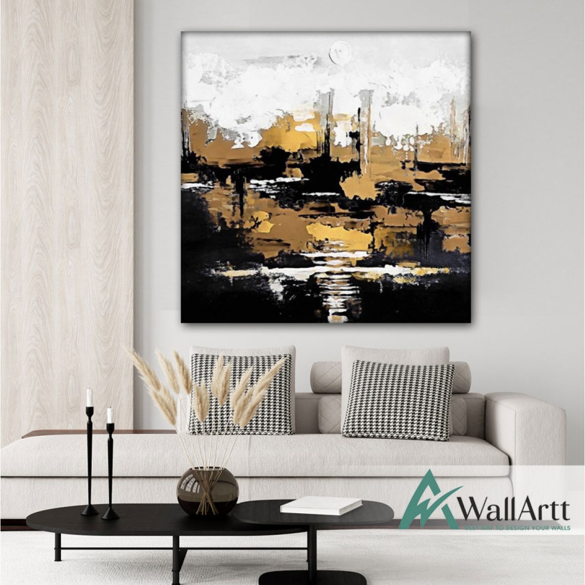 Misty City Abstract Textured Partial Oil Painting