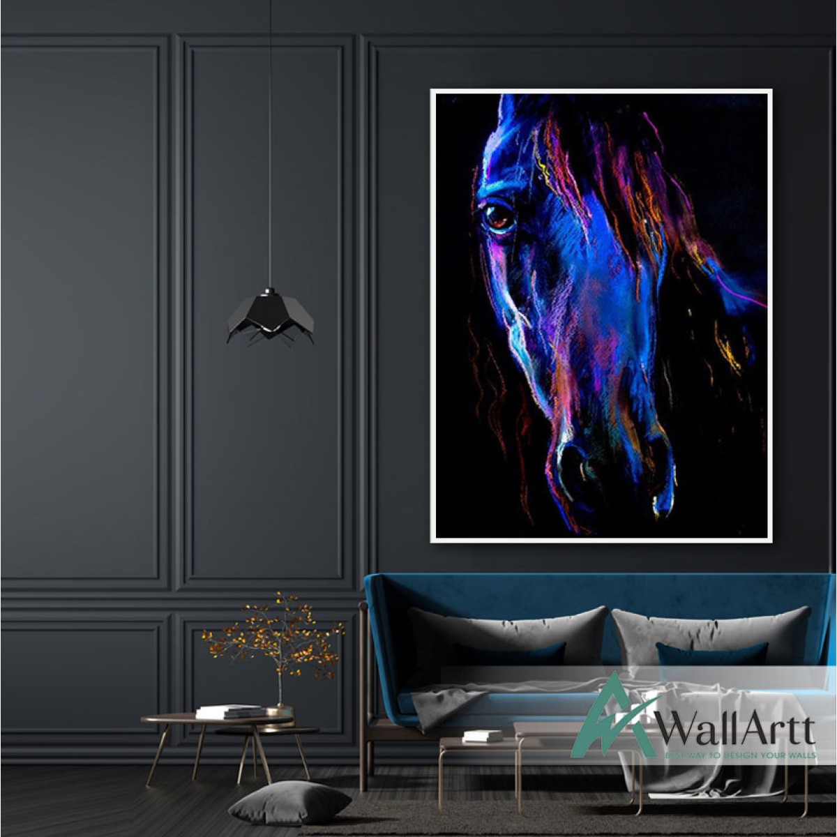 Modern Abstract Horse Textured Partial Oil Painting