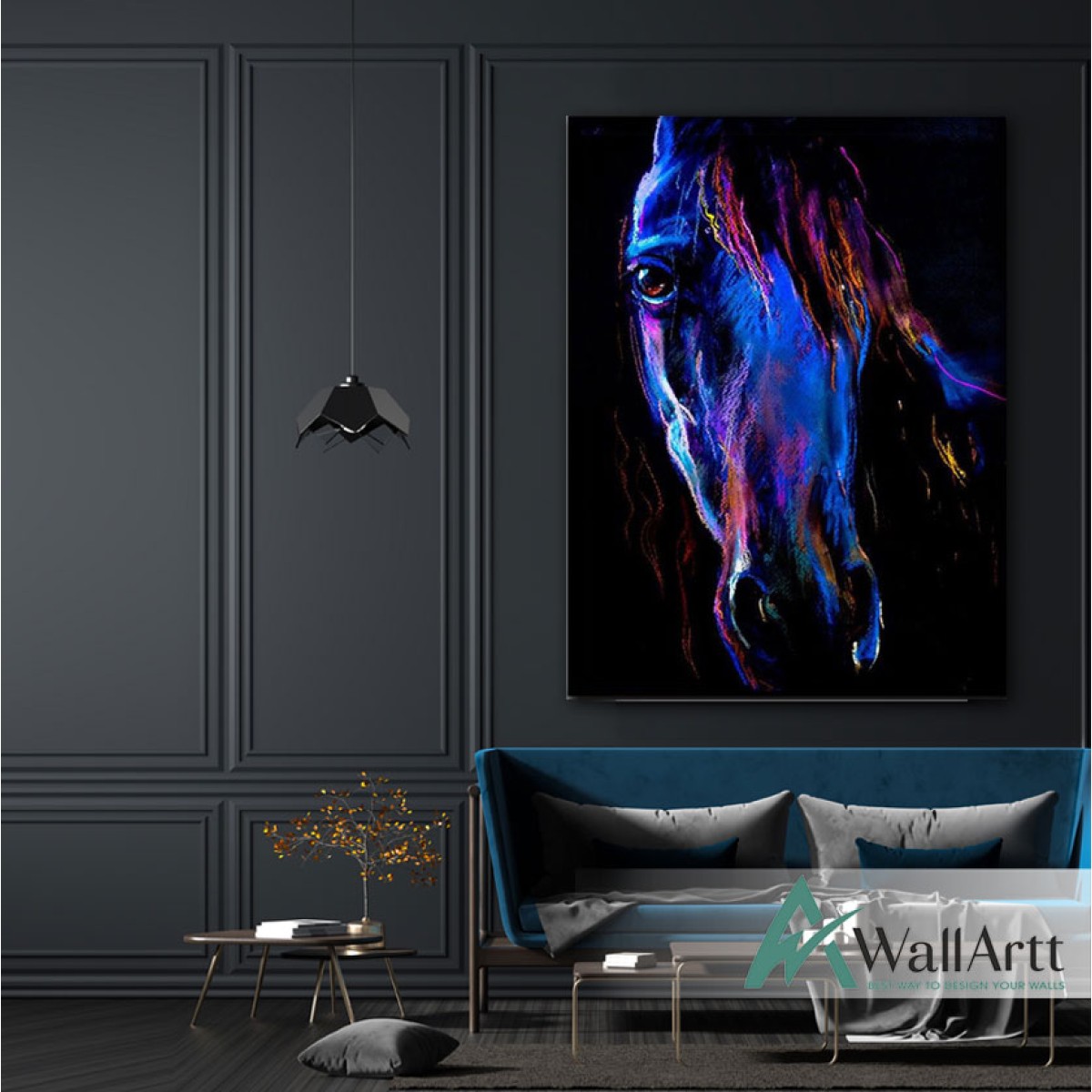 Modern Abstract Horse Textured Partial Oil Painting