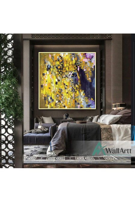 Yellow Rain Textured Partial Oil Painting