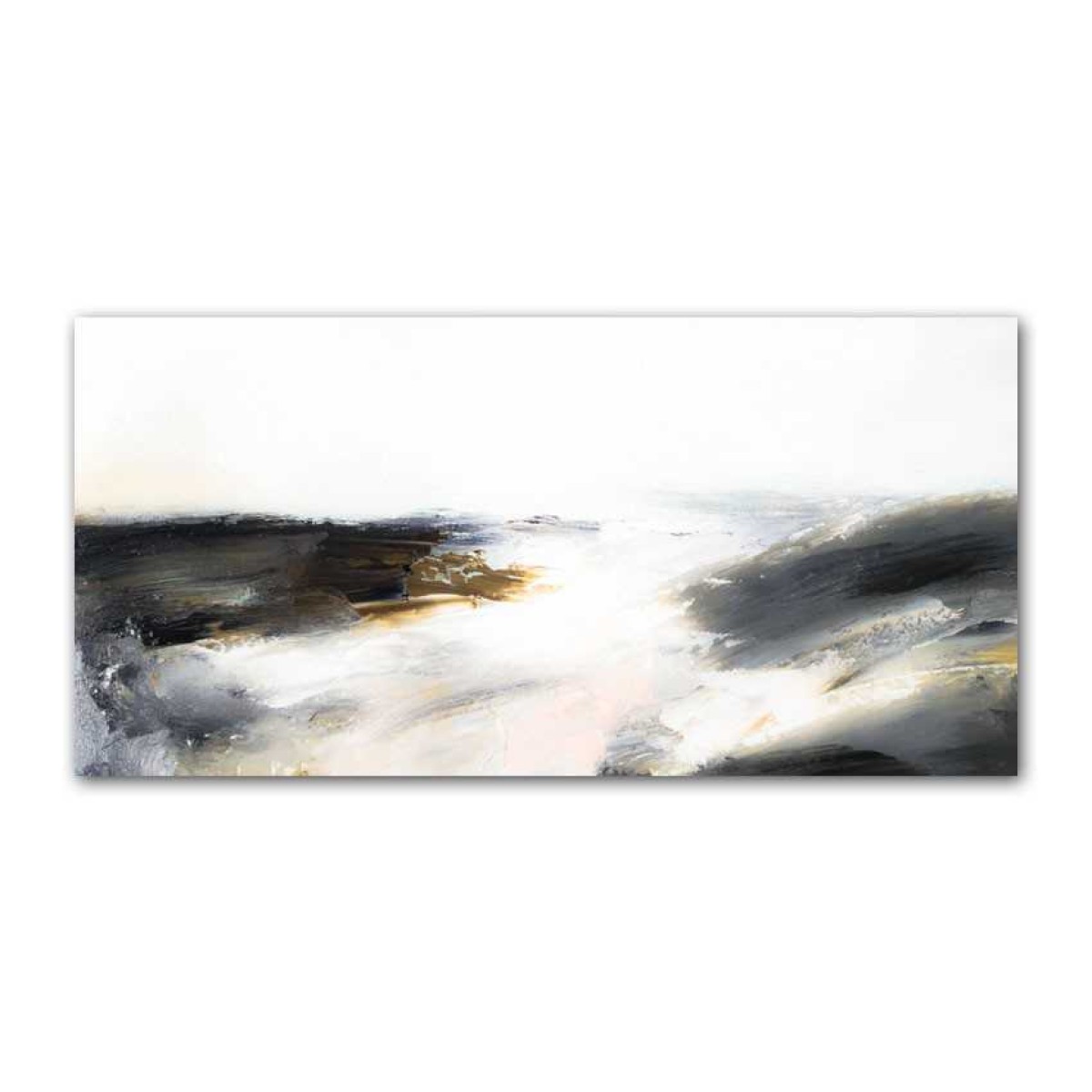 Gold Grey Abstact Textured Partial Oil Painting