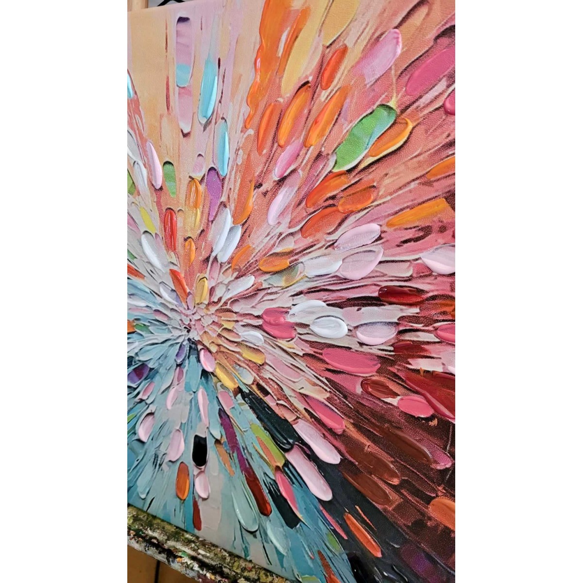 Burst of Colors 3D Heavy Textured Partial oil Painting