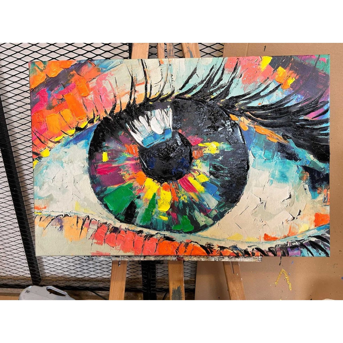 The Eye Textured Partial Oil Painting